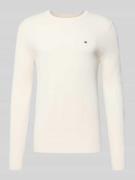 Tommy Hilfiger Regular Fit Strickpullover aus reiner Baumwolle in Ecru...