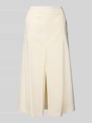 MORE Leinenrock mit Gehschlitz in Offwhite, Größe 40