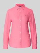 Polo Ralph Lauren Hemdbluse aus reinem Leinen in Pink, Größe L