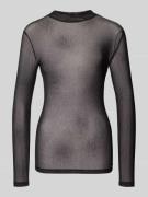 Rich & Royal Longsleeve mit Stehkragen in Black, Größe L