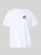 Les Deux T-Shirt mit Label-Print und Rundhalsausschnitt in Weiss, Größ...