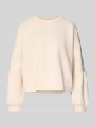 Marc Cain Oversized Sweatshirt mit gerippten Abschlüssen in Sand, Größ...