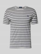 Polo Ralph Lauren T-Shirt mit Label-Stitching in Hellgrau Melange, Grö...