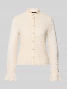 Zero Bluse mit Stehkragen in Ecru, Größe 34