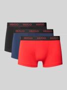 HUGO Regular Fit Trunks aus Baumwoll-Mix im 3er-Pack in Dunkelblau, Gr...