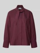 JAKE*S STUDIO WOMAN Hemdbluse mit Brusttasche in Bordeaux, Größe 34