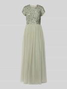 LACE & BEADS Abendkleid mit Paillettenbesatz in Mint, Größe L