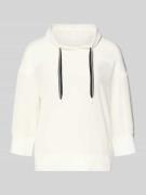 Marc Cain Relaxed Fit Hoodie mit 3/4-Arm in Weiss, Größe 34