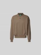 ANNARR Sweatshirt mit gerippten Abschlüssen in Mittelbraun, Größe L