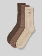 PUMA Sportsocken im 3er-Pack in Beige Melange, Größe 43-46