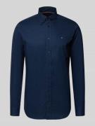Tommy Hilfiger Regular Fit Businesshemd aus reiner Baumwolle in Marine...