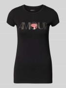 Guess T-Shirt mit Ziersteinbesatz in Black, Größe L