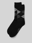 camano Socken mit Karomuster im 2er-Pack in Black, Größe 39/42