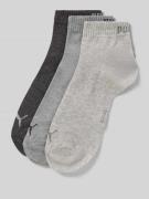PUMA Sneakersocken mit Logo im 3er-Pack in Anthrazit, Größe 39-42