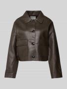 Neo Noir Jacke in Leder-Optik Modell 'Romana' in Dunkelbraun, Größe 36