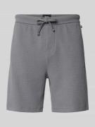 BOSS Regular Fit Sweatshorts aus Baumwoll-Mix Modell 'WAFFLE' in Dunke...
