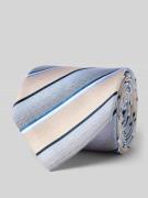 Monti Krawatte aus Seide mit Streifenmuster (7 cm) in Beige, Größe 1