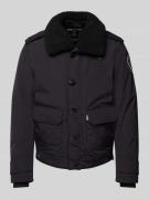 Blauer Usa Jacke mit Label-Patch Modell 'RIVER' in Black, Größe XXXL