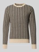 Gant Strickpullover aus Woll-Mix im Allover-Look in Black, Größe 4XL