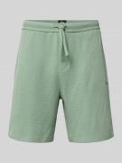 BOSS Regular Fit Sweatshorts aus Baumwoll-Mix Modell 'WAFFLE' in Schil...