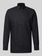 OLYMP Regular Fit Freizeithemd mit Logo-Stitching Modell 'New' in Blac...