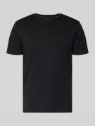 Christian Berg Men T-Shirt mit geripptem Rundhalsausschnitt in Black, ...