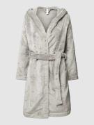 Skiny Bademantel mit Muster-Prägung Modell 'MIX & MATCH' in Mittelgrau...