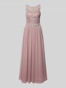 Mascara Abendkleid mit Zierbesatz in Mauve, Größe 34