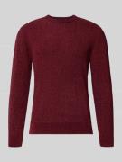 Tom Tailor Regular Fit Strickpullover aus Baumwoll-Mix in Bordeaux, Gr...