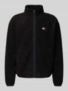 Tommy Jeans Relaxed Fit Fleecejacke in Teddyfleece-Optik in Black, Grö...