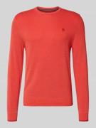 Lerros Strickpullover mit Label-Stitching in Dunkelorange, Größe L