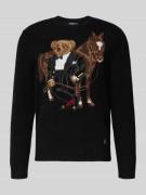 Polo Ralph Lauren Strickpullover aus Wolle mit Motiv in Black, Größe L