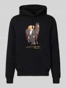 Polo Ralph Lauren Hoodie mit Label-Print in Black, Größe L
