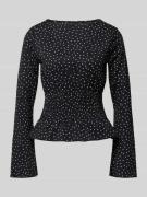 Gina Tricot Longsleeve mit Rundhalsausschnitt in Black, Größe L
