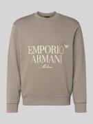 Emporio Armani Sweatshirt mit Label-Stitching in Hellgrau, Größe L