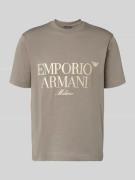 Emporio Armani T-Shirt mit Label-Stitching in Hellgrau, Größe L