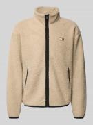 Tommy Jeans Relaxed Fit Fleecejacke in Teddyfleece-Optik in Beige, Grö...