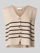 FREE/QUENT Strickweste mit V-Ausschnitt Modell 'ANI' in Taupe Melange,...