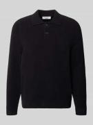 Marc O'Polo Denim Regular Fit Strickpullover mit Polokragen in Black, ...