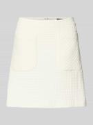 Marc Cain Minirock aus Baumwoll-Mix mit Strukturmuster in Offwhite, Gr...