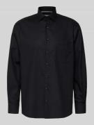 ETERNA Comfort Fit Businesshemd aus Popeline in Black, Größe 40