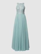 Luxuar Abendkleid mit Ziersteinbesatz in Mint, Größe 34