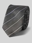 OLYMP Level Five Super Slim Seidenkrawatte mit Streifenmuster in Black...