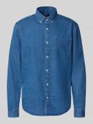 MCNEAL Freizeithemd mit Knopfleiste in Jeansblau, Größe L