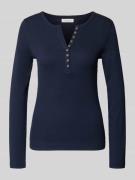 Christian Berg Woman Slim Fit Longsleeve aus Baumwoll-Mix mit Henley-A...