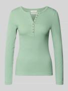 Christian Berg Woman Slim Fit Longsleeve aus Baumwoll-Mix mit Henley-A...