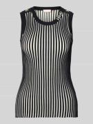 LIU JO SPORT Stricktop aus Viskose-Mix mit Zierknöpfen in Black, Größe...