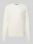 Polo Ralph Lauren Strickpullover mit Label-Stitching in Offwhite, Größ...