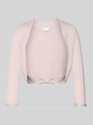 Jake*s Cocktail Bolero mit 3/4-Ärmel in Rosa Melange, Größe 32