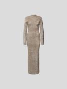 ROTATE Abendkleid mit Effektgarn in Gold, Größe 40